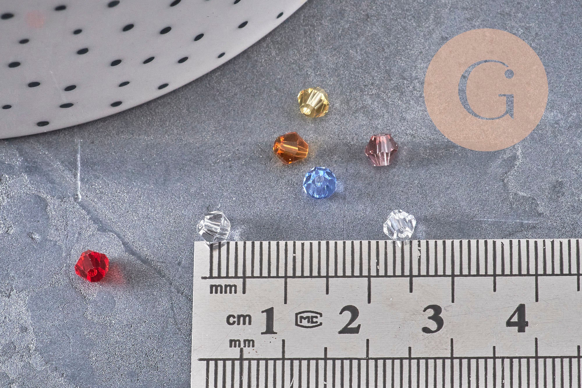 Perles bicônes 3x3m cristal façon autrichien facette multicolore 3mm, x20 (G2801)