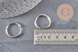 Créoles interchangeable acier 304 inoxydable platine 20mm, x1 paire (G11048)