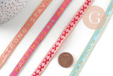 Ruban brodé Strong stay - Happyness 10mm, x1 mètre (G11071)