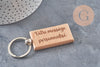 Porte-clef rectangle bois personnalisable 63.5mm, x1 (G9633)