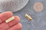 Embouts à pincer ruban acier 304 inoxydable doré 20.5mm, x2 (G11134)