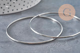 Bracelet jonc lisse acier 304 inoxydable platine 65mm, x1 (G11150)