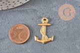 Raw brass anchor pendant 28mm, x1 (G10168)