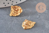 Raw brass tiger relief pendant 16mm, x1 (G10163)