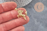 18k Gold Plated Prancing Horse Charm 22mm, x1 (G11255)