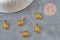 Golden zamac turtle charm 23mm, x5 VALID
