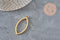 Oblong droplet pendant, 304 gold IP stainless steel, open back, 38mm, x1 VALID