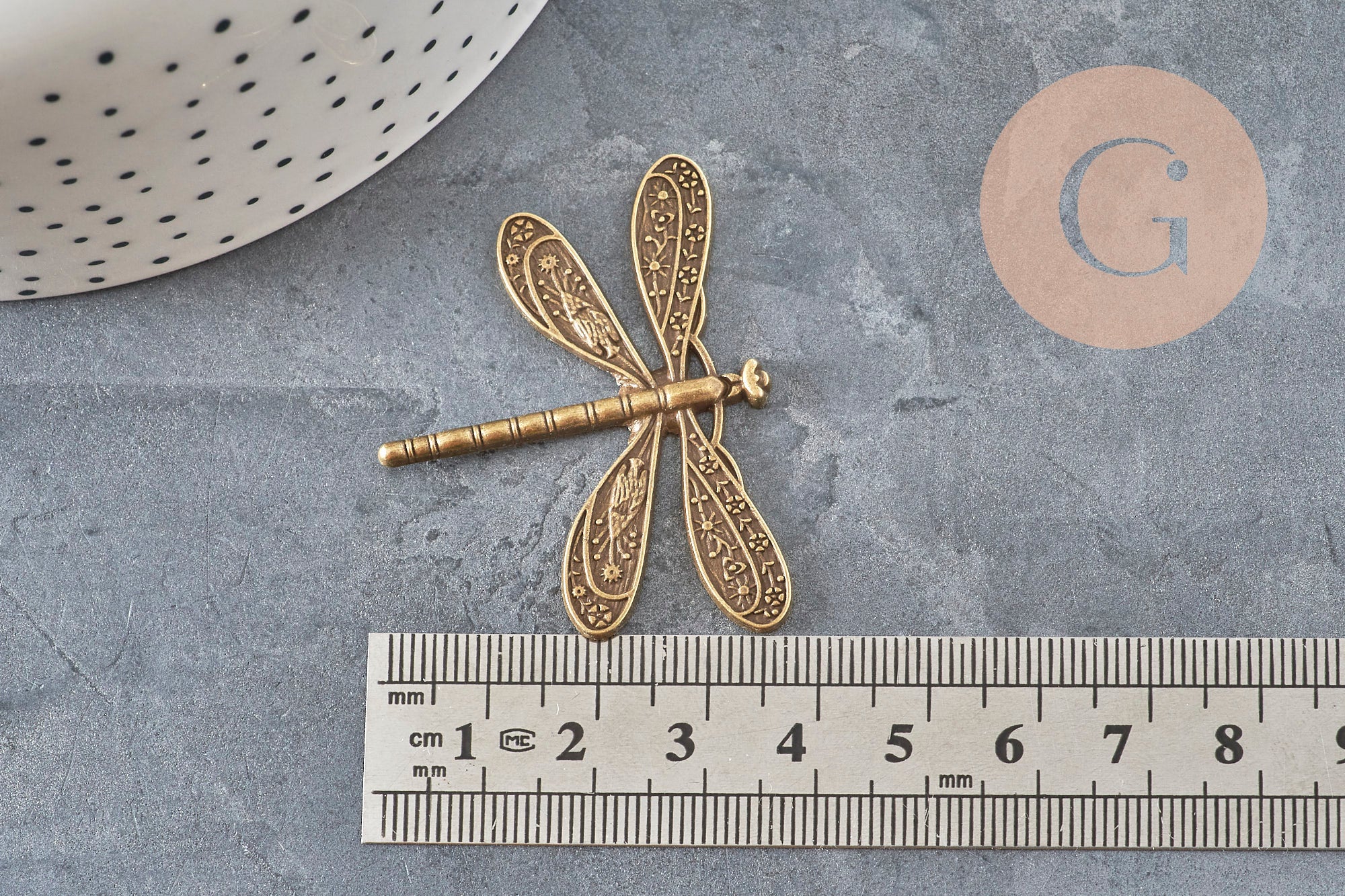 Colgante libélula zamak bronce 38mm, x2 VÁLIDO