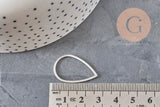Stainless steel 201 teardrop connector pendant, gold-plated or platinum-plated, 26mm, x2 (G11212)