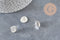 Earring studs, round cabochon setting, 12mm, 304 stainless steel, silver-plated, x10 (G11214)