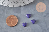 8x8mm natural lapis lazuli heart cabochon, x1 VALID