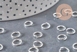 Silver round stainless steel jump rings 8mm-1.2mm, x50 (G11216)