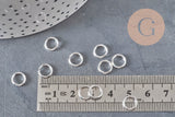 Silver round stainless steel jump rings 8mm-1.2mm, x50 (G11216)