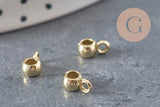 Cuenta colgante con anilla de zamak dorado 6.5x3mm, x10 (G11254)