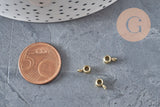 Cuenta colgante con anilla de zamak dorado 6.5x3mm, x10 (G11254)