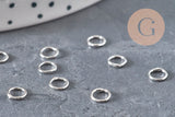 Closed round jump rings, platinum brass, 5mm-0.7mm, x10 (G11213)