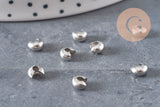 Crimp bead covers, 304 stainless steel, platinum, 5.5x4.5mm, x20 (G11178)