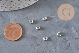 Crimp bead covers, 304 stainless steel, platinum, 5.5x4.5mm, x20 (G11178)