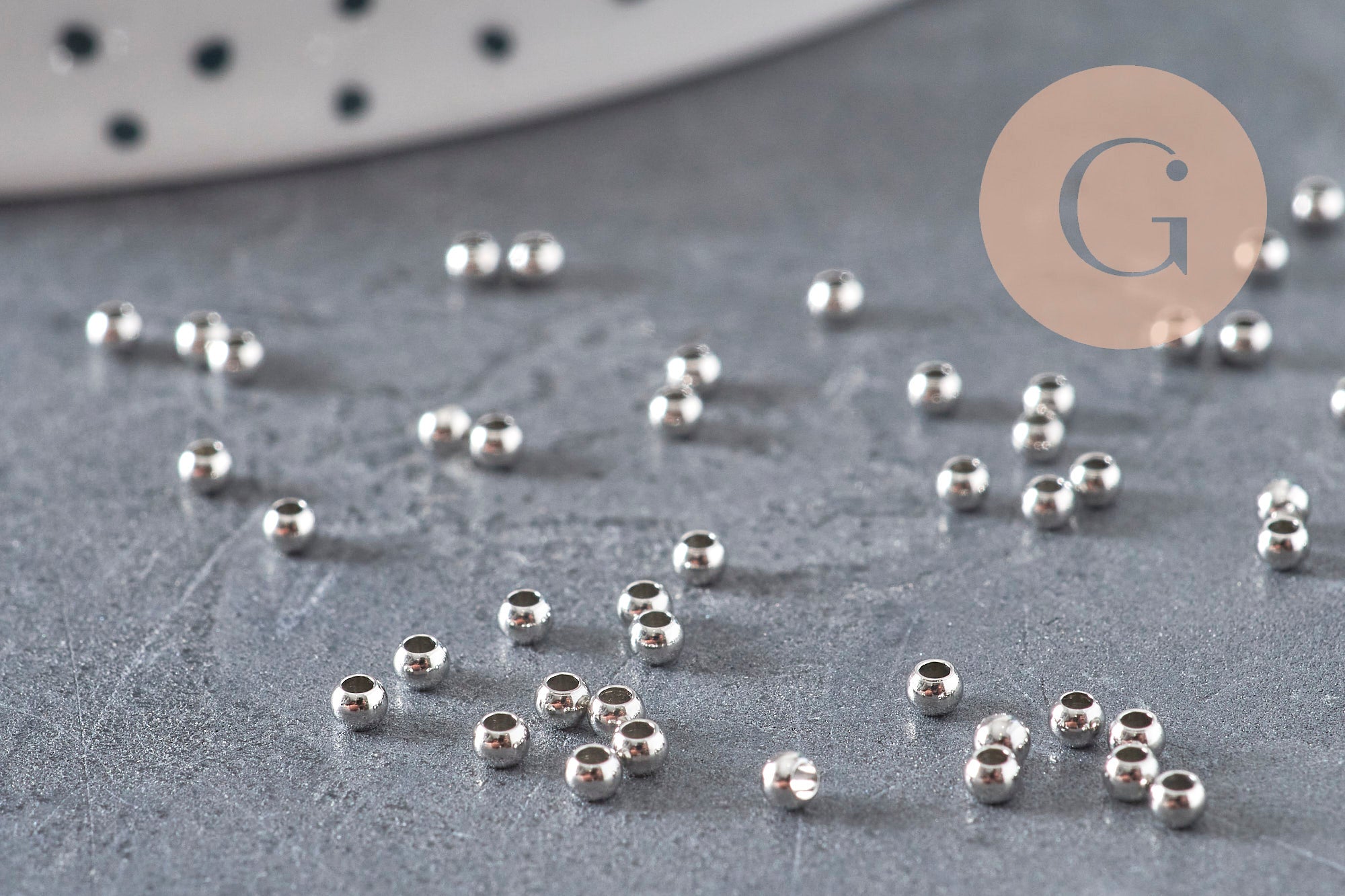 316 Stainless Steel Crimp Beads, Platinum, 2mm, x50 (G11174)