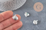 304 stainless steel silver-plated shell charm 14mm, x1