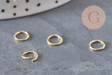 Round closed rings gilded 304 stainless steel 7mm/0.8mm, x10 VALID