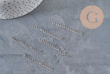 Stainless steel platinum extension chain 47-53mm, x5 VALID