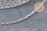 Pulsera de eslabones forzados de acero inoxidable 304 plateada de 4mm/18.5cm, x1 VÁLIDO