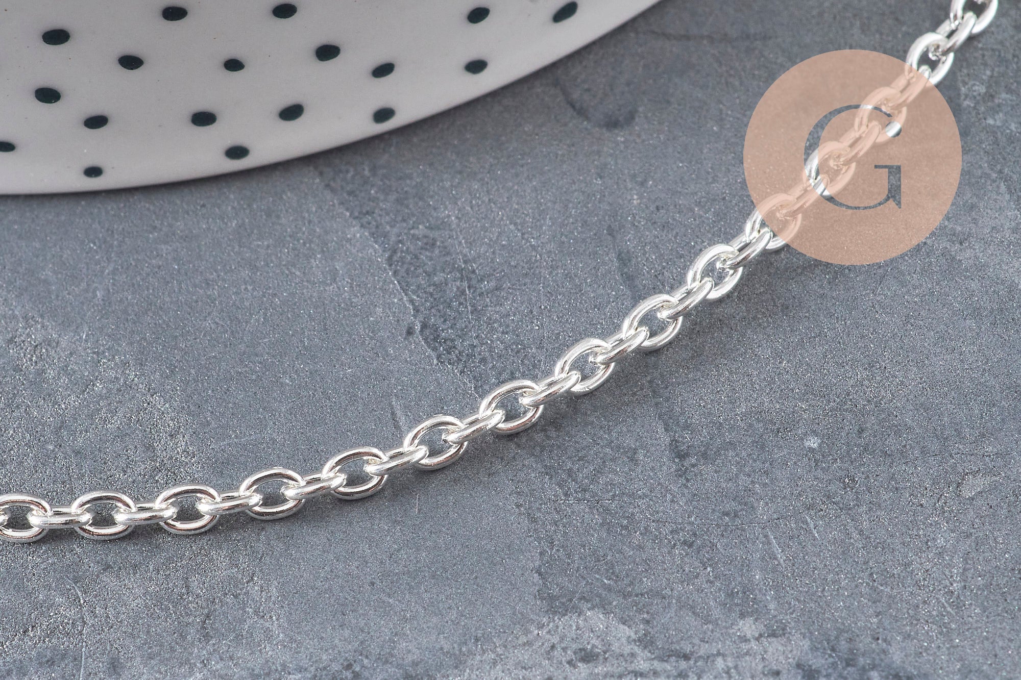Pulsera de eslabones forzados de acero inoxidable 304 plateada de 4mm/18.5cm, x1 VÁLIDO