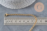 Rolo chain necklace 304 stainless steel gold PVD 4mm/45cm, x1 (G11220)