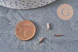 IP rose gold stainless steel cord ends 7x1.6mm, x10 VALID