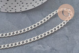 Chain flat curved link 304 stainless steel silver 7x4.5mm, x1 meter (G11199)