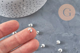 Smooth silver-plated brass crimp bead covers 4mm, x20 (G11179)