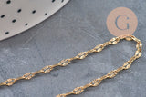 Cadena de fantasía texturizada de acero inoxidable 304 dorado IP 4mm, x1 metro VÁLIDO