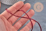 2mm burgundy polyester rattail cord, x5 meters VALID
