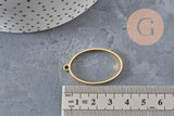 Oval gold-plated 304 stainless steel open back pendant 35mm, x1 VALID