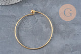 Brazalete liso de acero inoxidable 304 chapado en oro de 62 mm, x1 VÁLIDO
