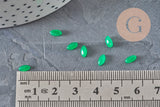 Cabujón marquise navette jade natural verde 6x3mm, x1 VÁLIDO
