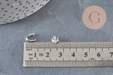 Packs of 120 304 stainless steel silver-plated bails and findings, x1 VALID