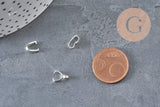 Packs of 120 304 stainless steel silver-plated bails and findings, x1 VALID
