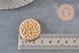 Natural woven wicker pendant, craft supplies, wooden bead, wicker bead, geometric beads, 19-25mm, X2 G2439