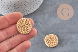 Natural woven wicker pendant, craft supplies, wooden bead, wicker bead, geometric beads, 19-25mm, X2 G2439
