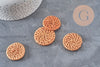Natural woven wicker pendant, wooden bead, wicker bead, jewelry creation, geometric beads, 30-40mm, X2 G2575