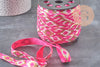 Rose gold Aztec pattern elastic ribbon 16mm, 1/5/10 Meters (G1809)