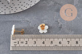 Boucles puce fleur nacre naturelle acier inoxydable doré PVD, x1 (G11305) VALIDE-Boucles d'oreilles-Gingerlily Perles