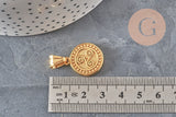 Pendentif médaille triskel acier 304 inoxydable doré IP 22.5mm, x1 (G11359)