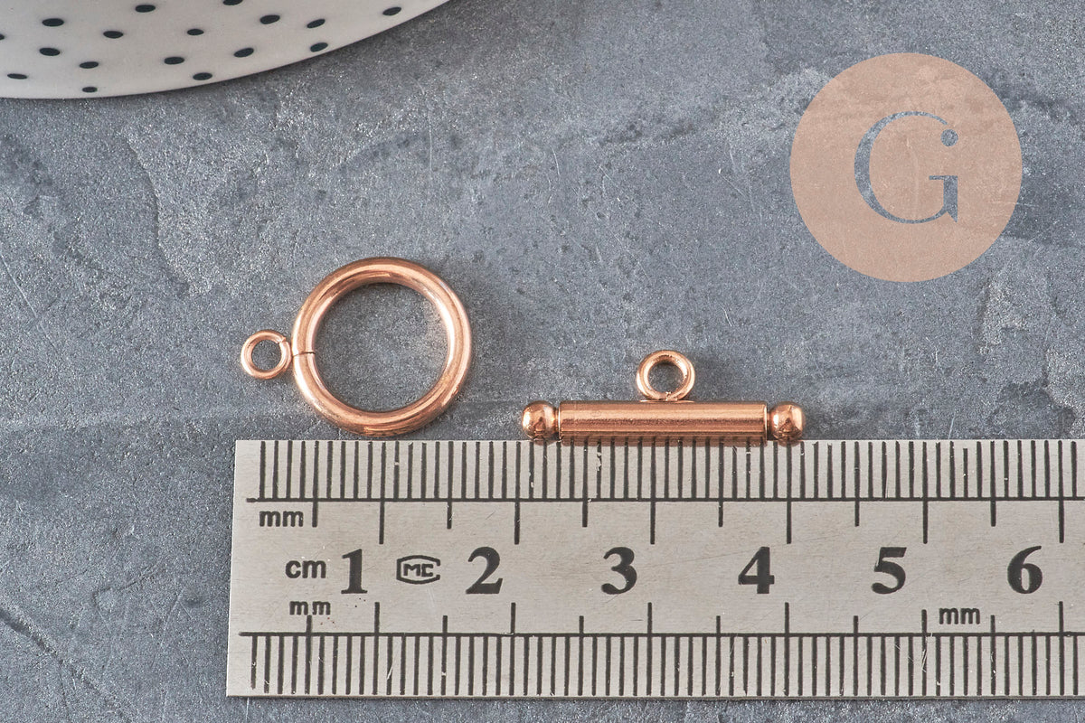Fermoirs OT acier 304 inoxydable or rose 19-21mm, x1 (G11352)