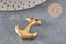 Golden PVD 304 stainless steel anchor hook clasp 31mm, x1 (G11363)