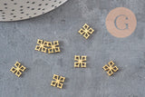 Pendentif croix acier 304 doré inoxydable 10mm, x1 (G11361)