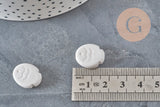 Perle poisson céramique blanche 17mm, x5 (G11338)