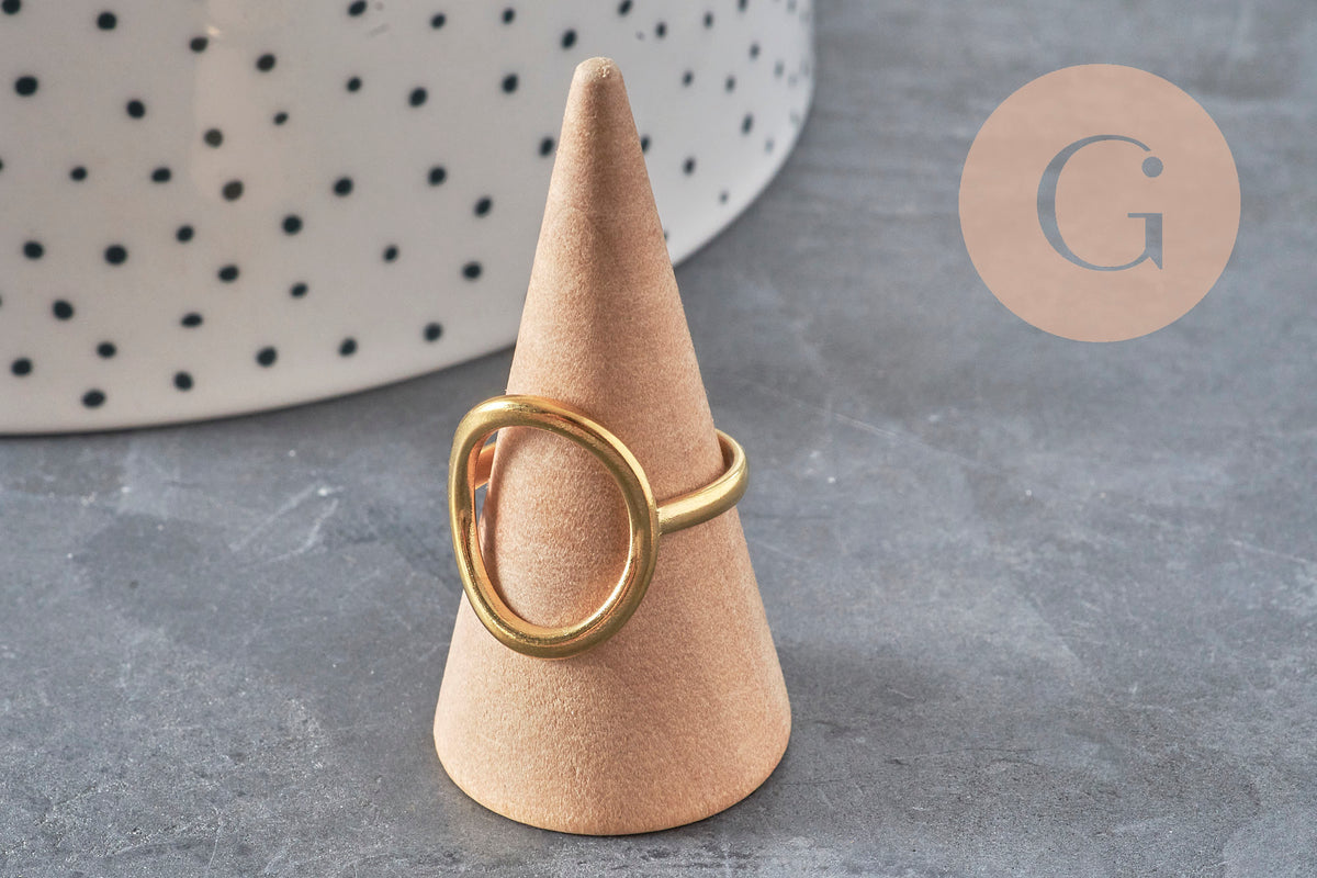 PHOTOS TO BE REDONE VARIATION TO BE TAKEN Oval ring 304 stainless steel gold IP Size 57, x1 (G11154) VALID